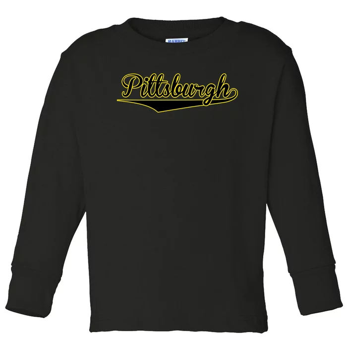 Pittsburgh Classic Baseball Logo Toddler Long Sleeve Shirt