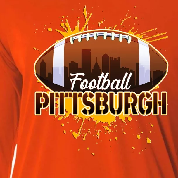 Pittsburgh Pennsylvania Skyline Football Fan Cooling Performance Long Sleeve Crew