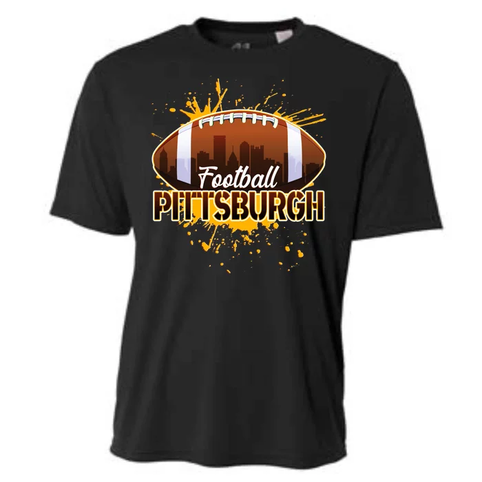 Pittsburgh Pennsylvania Skyline Football Fan Cooling Performance Crew T-Shirt