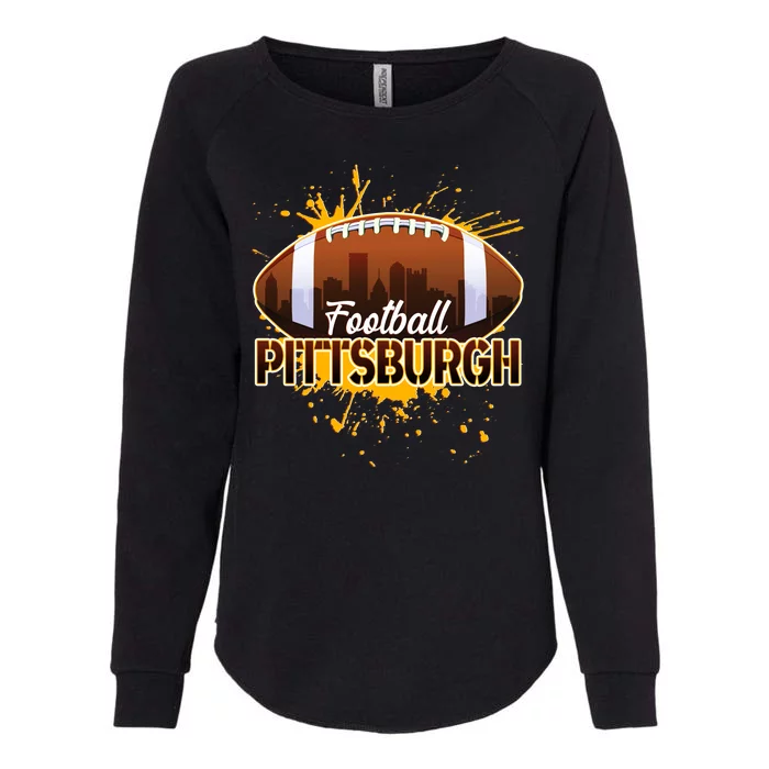 Pittsburgh Pennsylvania Skyline Football Fan Womens California Wash Sweatshirt