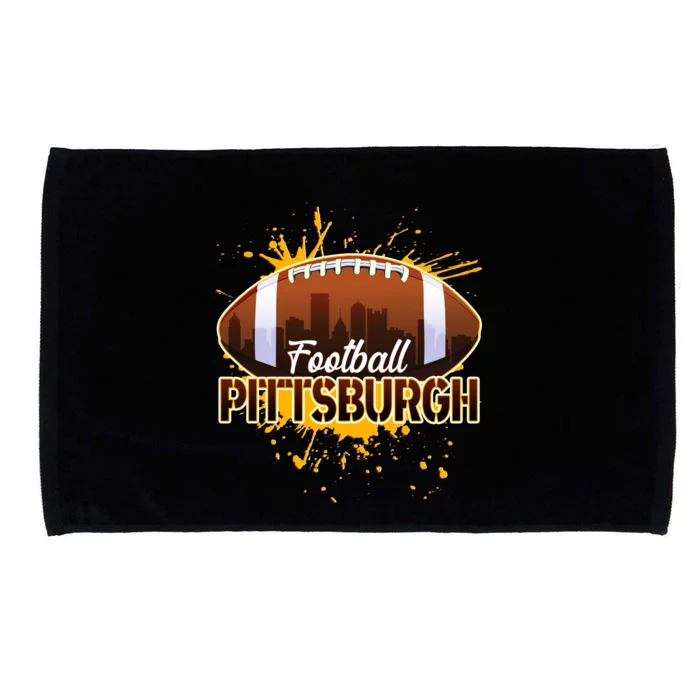 Pittsburgh Pennsylvania Skyline Football Fan Microfiber Hand Towel