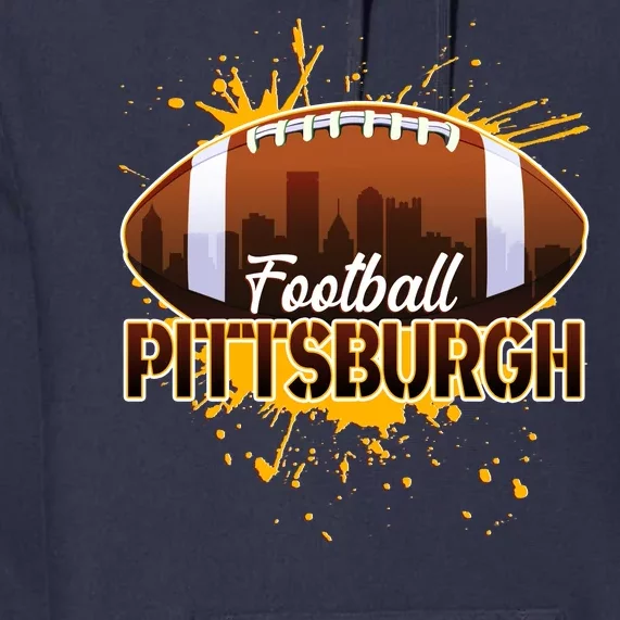 Pittsburgh Pennsylvania Skyline Football Fan Premium Hoodie