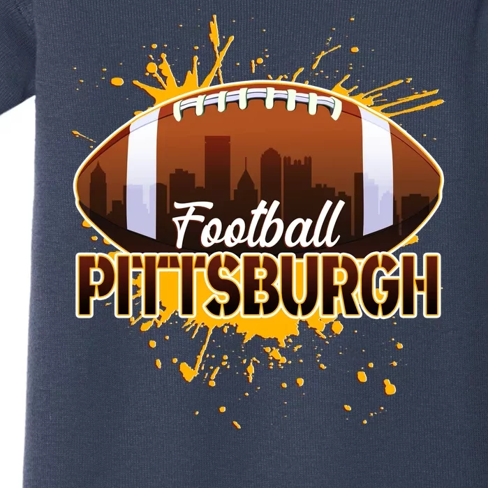 Pittsburgh Pennsylvania Skyline Football Fan Baby Bodysuit