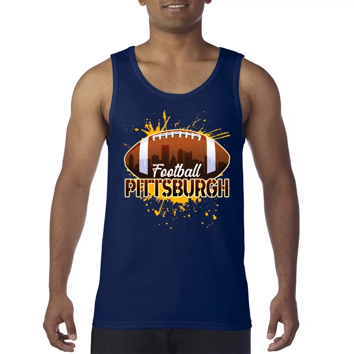 Pittsburgh Pennsylvania Skyline Football Fan Tank Top