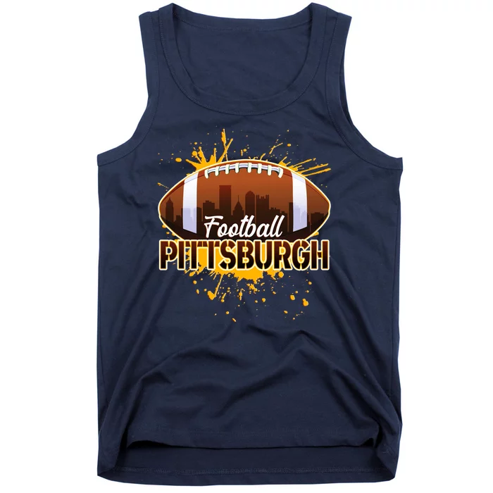 Pittsburgh Pennsylvania Skyline Football Fan Tank Top