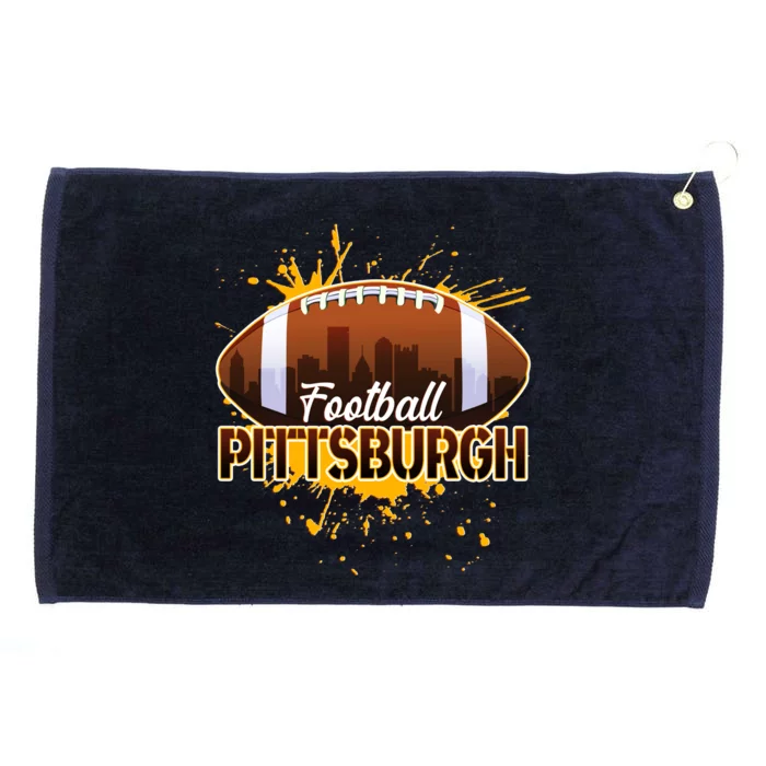 Pittsburgh Pennsylvania Skyline Football Fan Grommeted Golf Towel