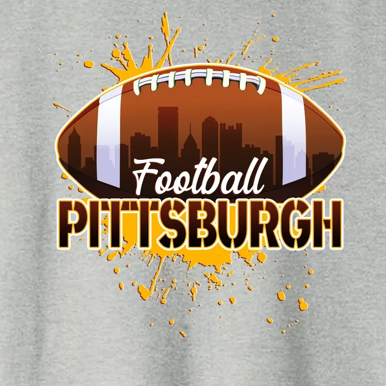 Pittsburgh Pennsylvania Skyline Football Fan Women's Crop Top Tee