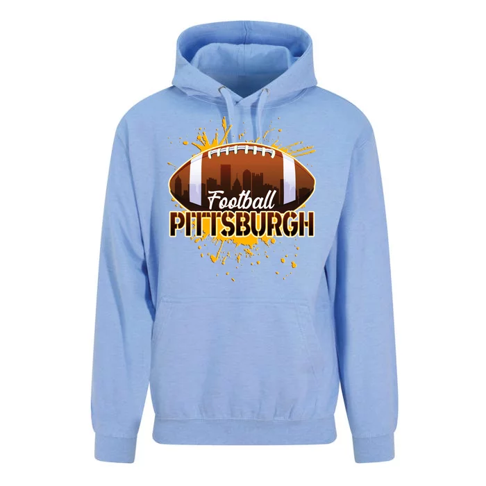 Pittsburgh Pennsylvania Skyline Football Fan Unisex Surf Hoodie