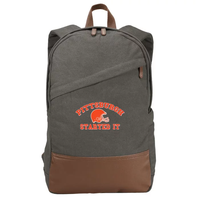 Pittsburgh Started It Football Cotton Canvas Backpack