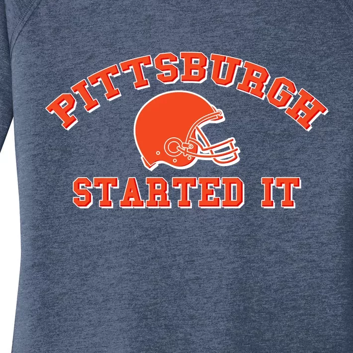 Pittsburgh Started It Football Women's Perfect Tri Tunic Long Sleeve Shirt