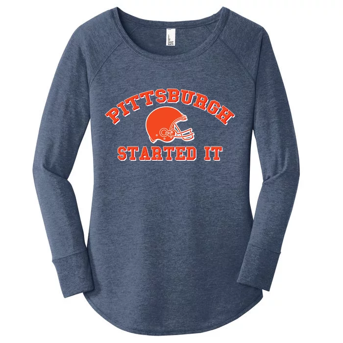 Pittsburgh Started It Football Women's Perfect Tri Tunic Long Sleeve Shirt