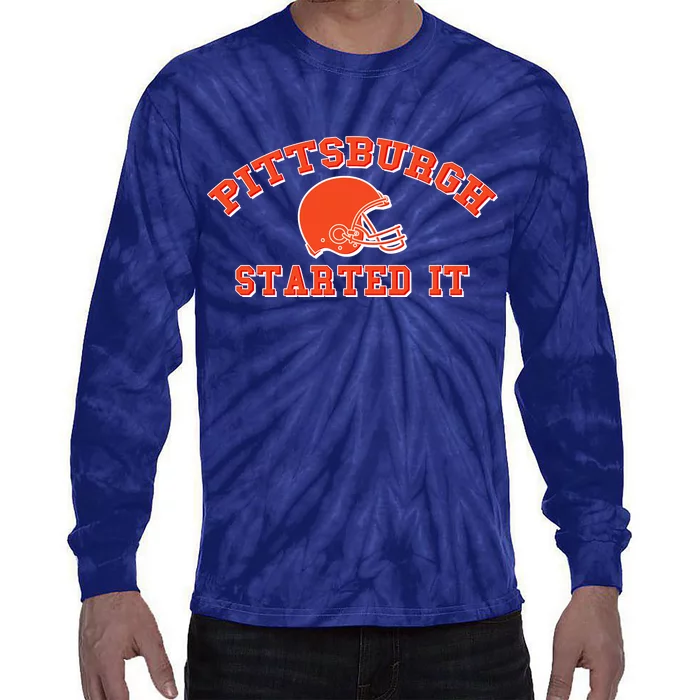 Pittsburgh Started It Football Tie-Dye Long Sleeve Shirt