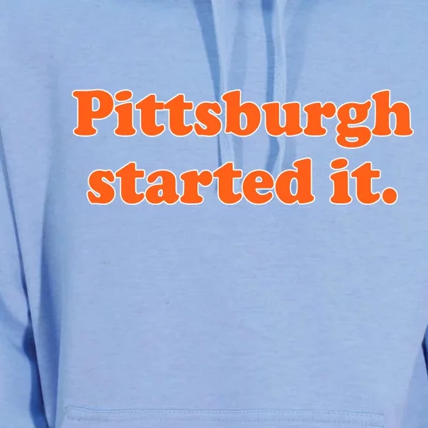 Pittsburgh Started It Funny Football Unisex Surf Hoodie