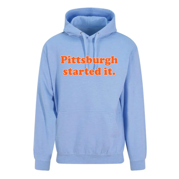 Pittsburgh Started It Funny Football Unisex Surf Hoodie