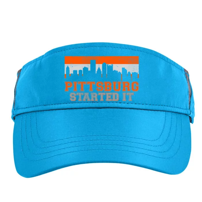 Pittsburgh Started It Skyline Adult Drive Performance Visor