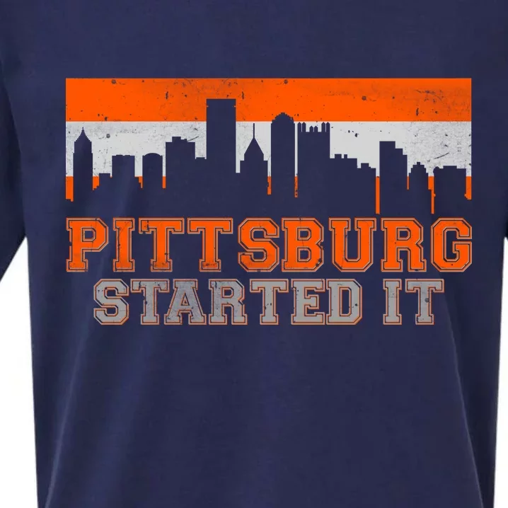 Pittsburgh Started It Skyline Sueded Cloud Jersey T-Shirt