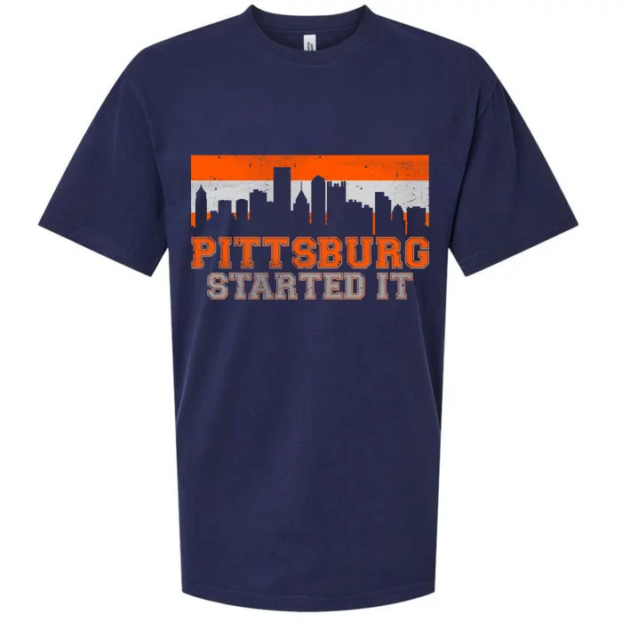 Pittsburgh Started It Skyline Sueded Cloud Jersey T-Shirt