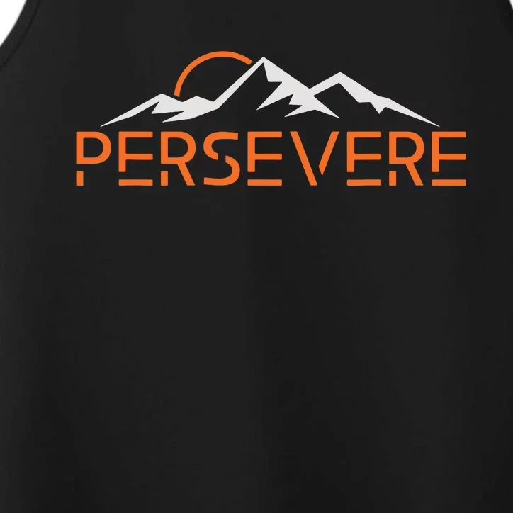 Persevere Inspirational Uplifting Positive Mountain Graphic Performance Tank