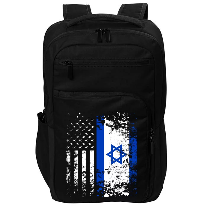 Proud Israeli Usa Flag Patriotic Pride American Israel Flag Gift Impact Tech Backpack