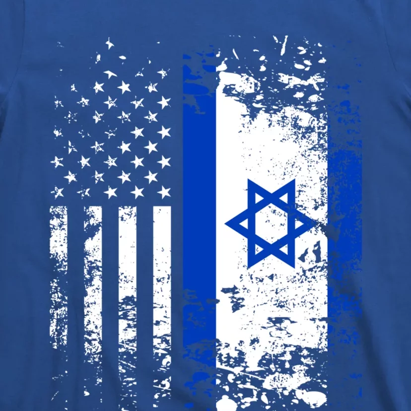 Proud Israeli Usa Flag Patriotic Pride American Israel Flag Gift T-Shirt