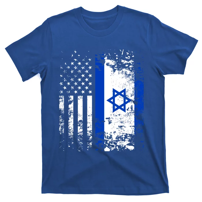 Proud Israeli Usa Flag Patriotic Pride American Israel Flag Gift T-Shirt