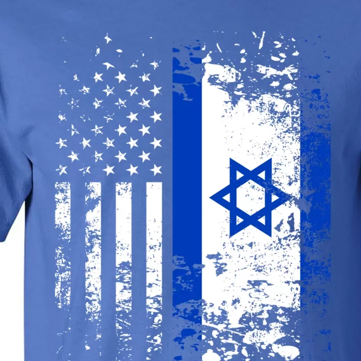 Proud Israeli Usa Flag Patriotic Pride American Israel Flag Gift Tall T-Shirt