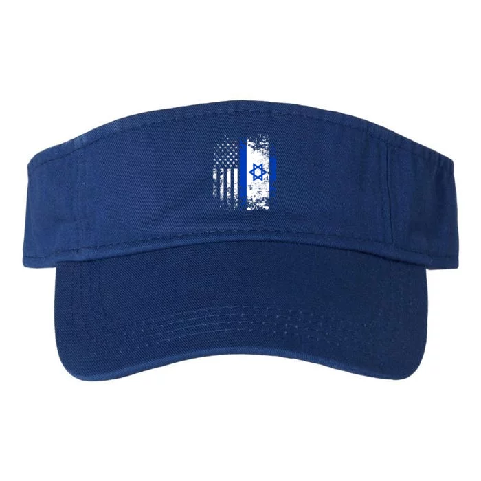 Proud Israeli Usa Flag Patriotic Pride American Israel Flag Gift Valucap Bio-Washed Visor