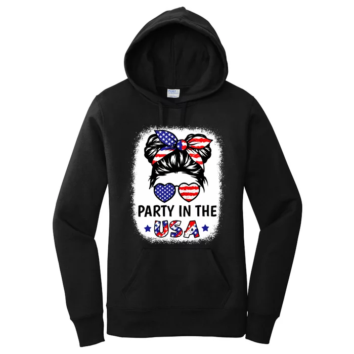 Party In Usa 4th Of July Flag American Women's Pullover Hoodie