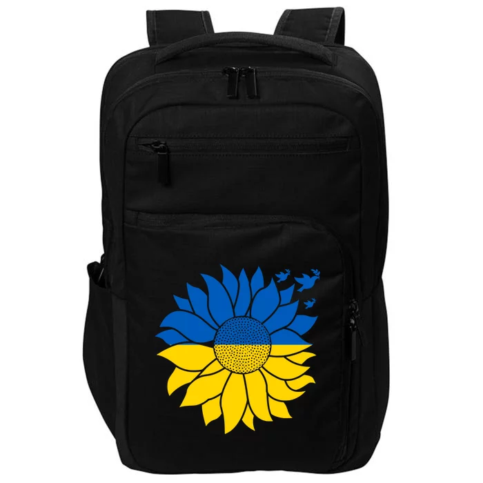 Peace in Ukraine Sunflower Design for Wo Ukrainian Flag Impact Tech Backpack