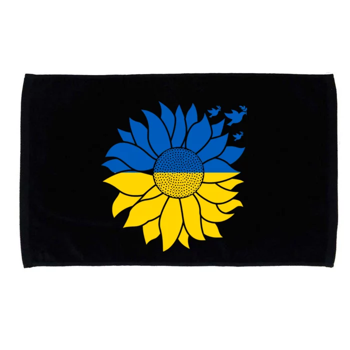 Peace in Ukraine Sunflower Design for Wo Ukrainian Flag Microfiber Hand Towel