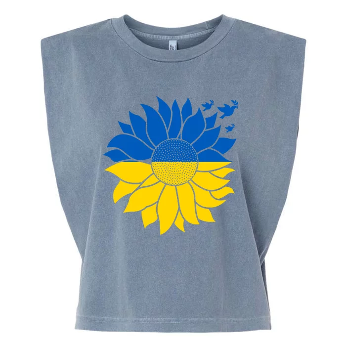 Peace in Ukraine Sunflower Design for Wo Ukrainian Flag Garment-Dyed Women's Muscle Tee