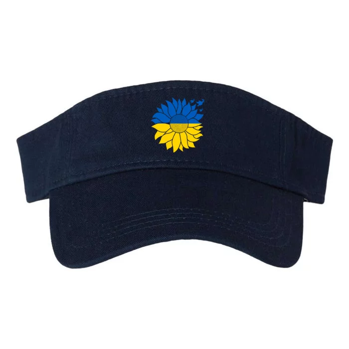 Peace in Ukraine Sunflower Design for Wo Ukrainian Flag Valucap Bio-Washed Visor