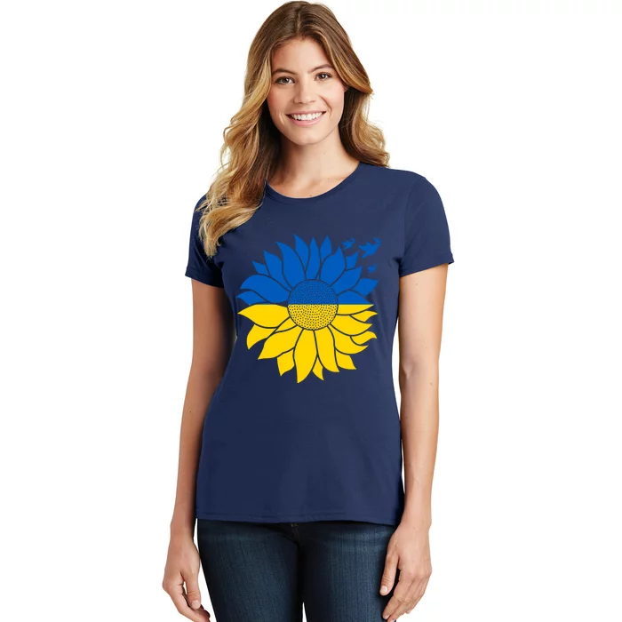 Peace in Ukraine Sunflower Design for Wo Ukrainian Flag Women's T-Shirt