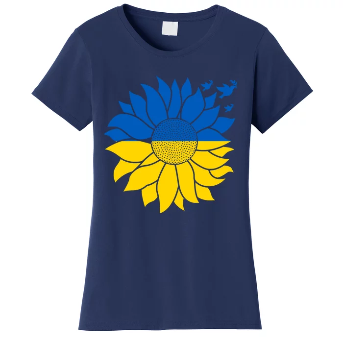 Peace in Ukraine Sunflower Design for Wo Ukrainian Flag Women's T-Shirt