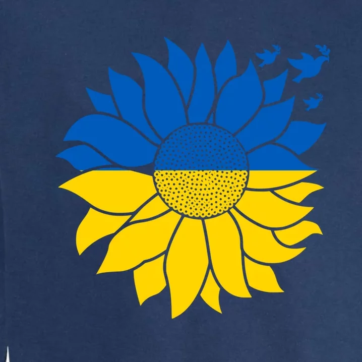 Peace in Ukraine Sunflower Design for Wo Ukrainian Flag Garment-Dyed Sweatshirt