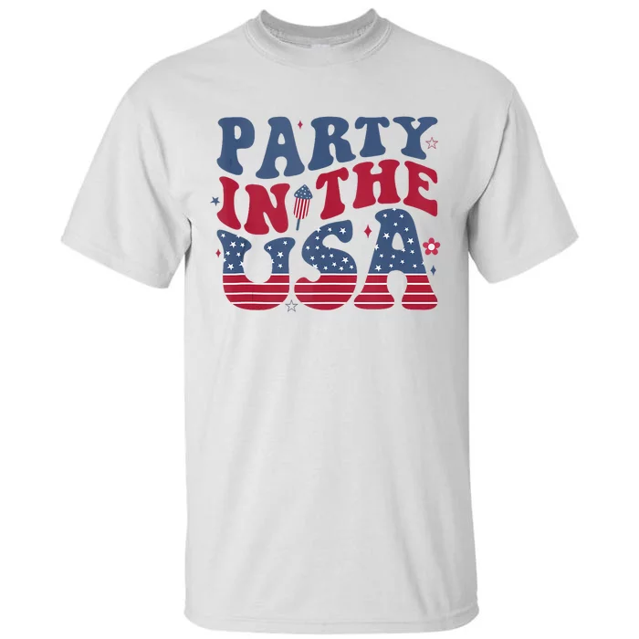 Party In Usa 4th Of July Flag American Tall T-Shirt