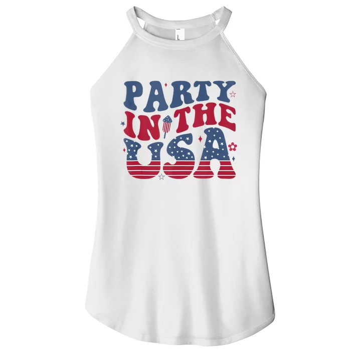 Party In Usa 4th Of July Flag American Women’s Perfect Tri Rocker Tank