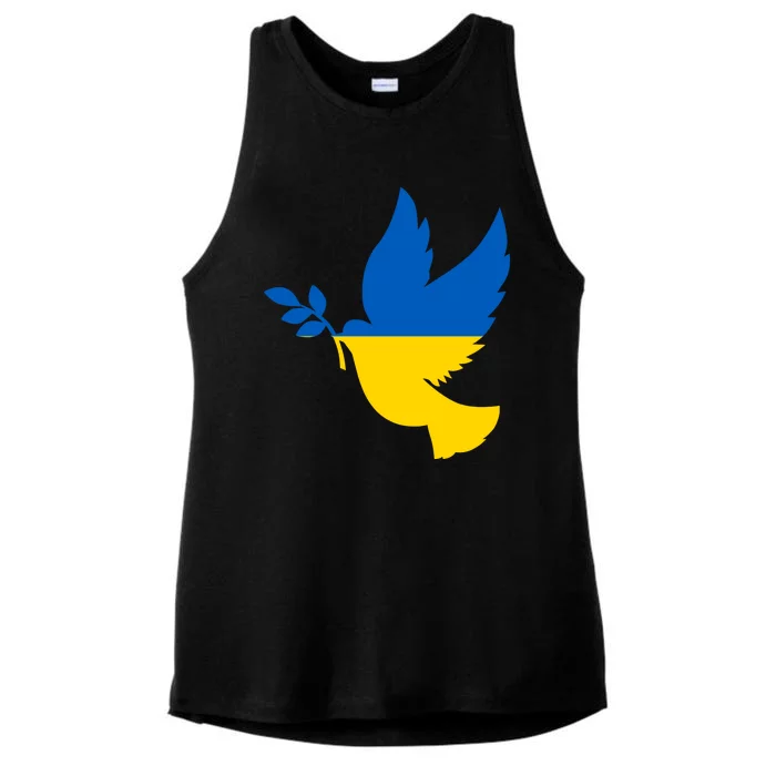 Peace In Ukraine Dove Ladies Tri-Blend Wicking Tank