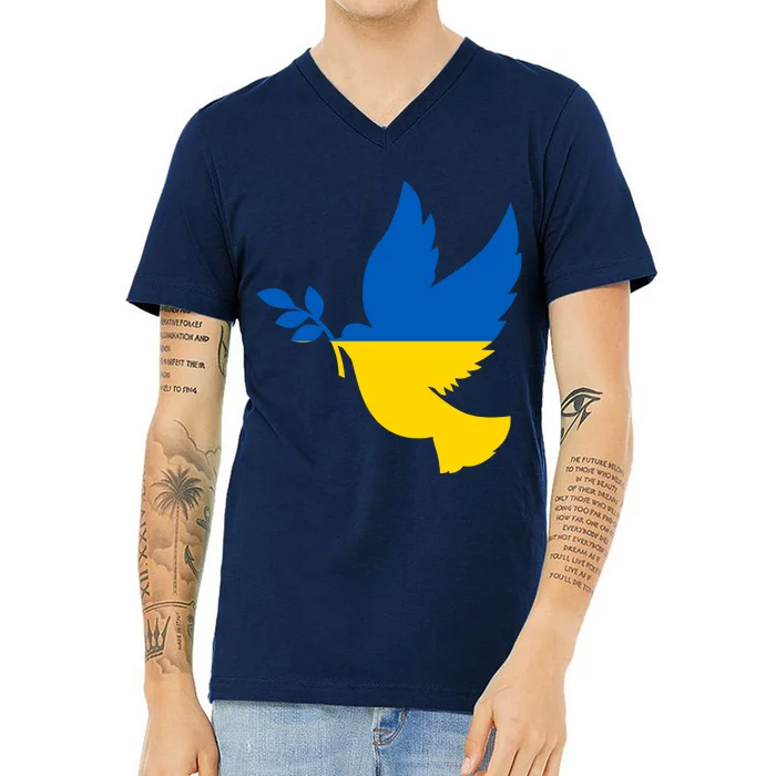 Peace In Ukraine Dove V-Neck T-Shirt