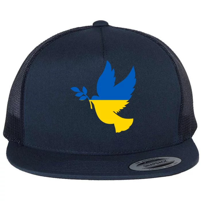 Peace In Ukraine Dove Flat Bill Trucker Hat