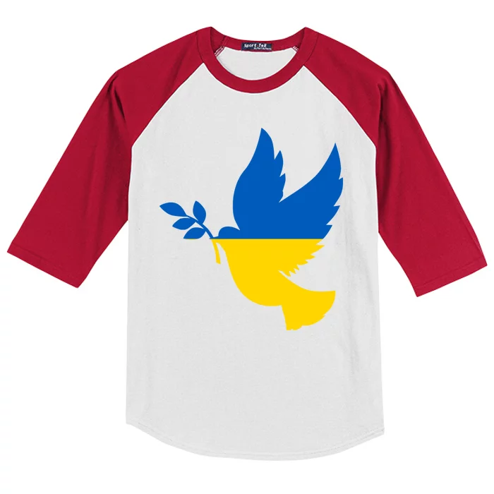 Peace In Ukraine Dove Kids Colorblock Raglan Jersey