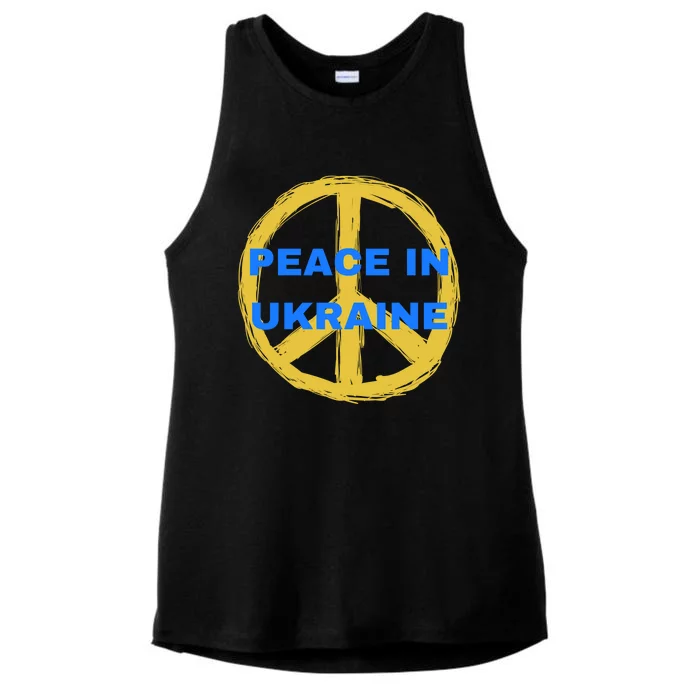 Peace In Ukraine Ladies Tri-Blend Wicking Tank