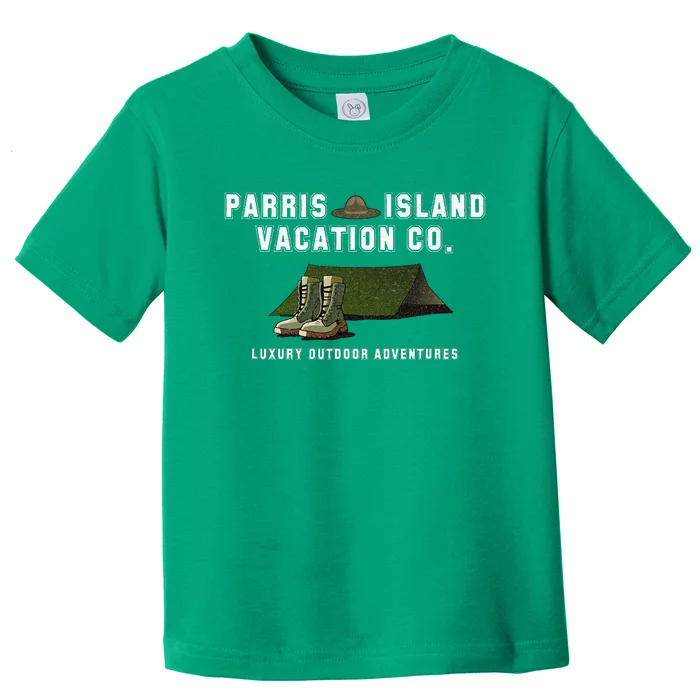 Parris Island Vacation Co Luxury Outdoor Adventures Funny Toddler T-Shirt