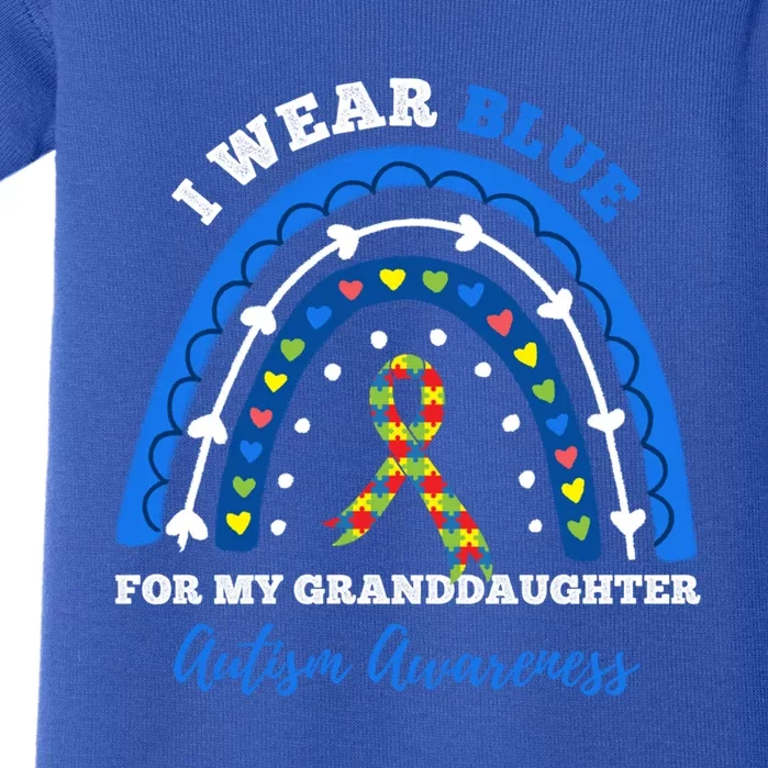 Puzzle I Wear Blue For Granddaughter Autism Awareness Month Gift Baby Bodysuit