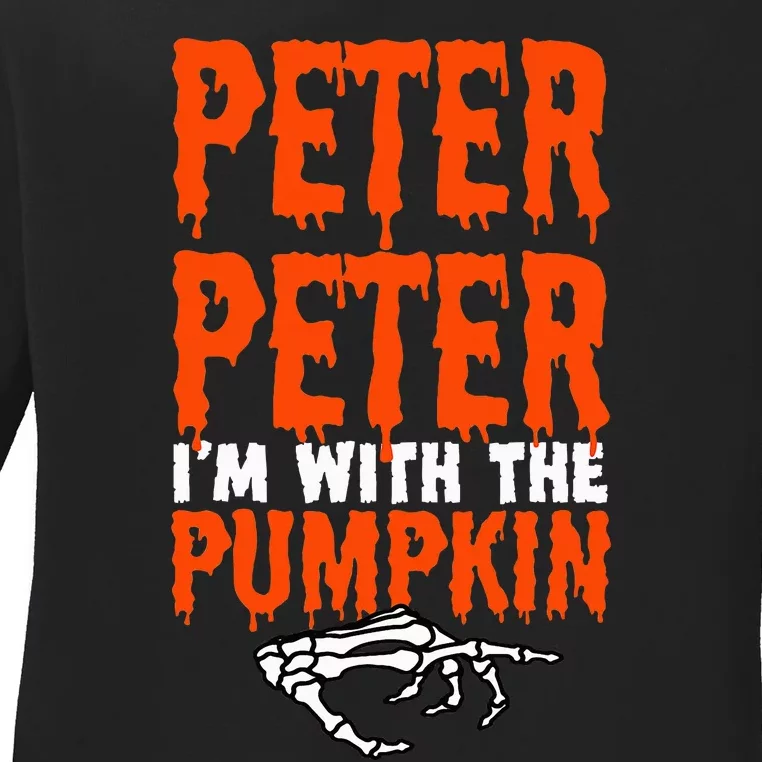 Peter Im With The Pumpkin Halloween Costume Couple Ladies Long Sleeve Shirt