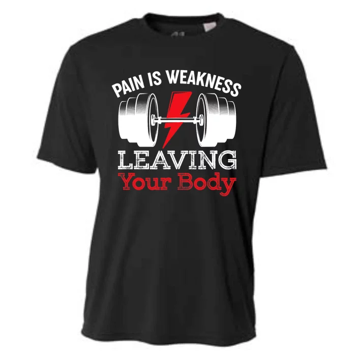 Pain Is Weakness Leaving Your Body Funny Workout Gym Fitness Cooling Performance Crew T-Shirt