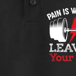 Pain Is Weakness Leaving Your Body Funny Workout Gym Fitness Dry Zone Grid Performance Polo