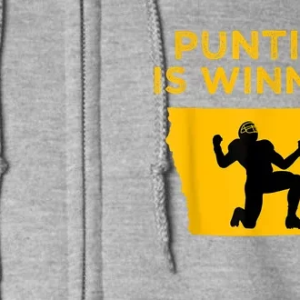 Punting Is Winning Iowa I Cheer For The Punter Full Zip Hoodie