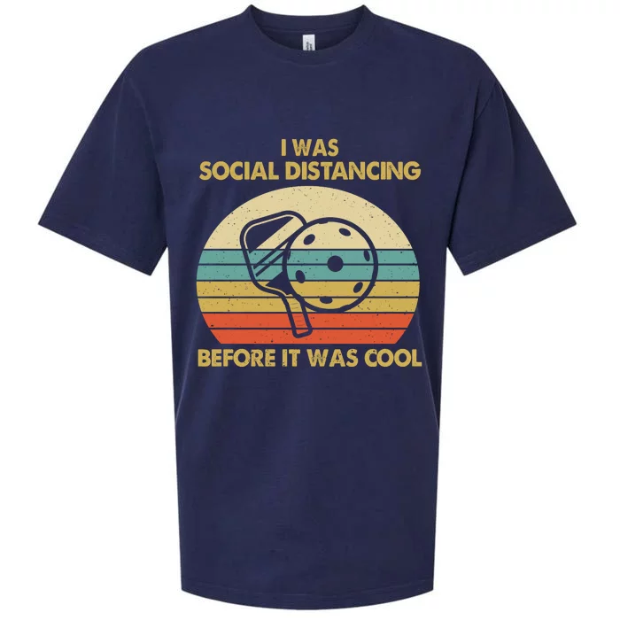 Pickleball I Was Social Distancing Sueded Cloud Jersey T-Shirt