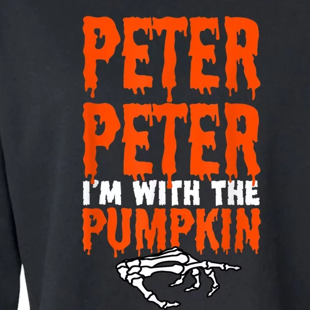 Peter I'm With The Pumpkin Halloween Costume Couple Cropped Pullover Crew